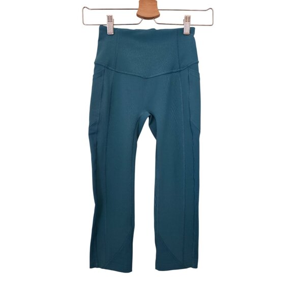Lululemon Pants - Lululemon All The Right Places Crop II Teal Athletic Leggings Women's Sz 2